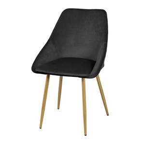 Мягкий дизайнерский стул Мартин СРП-063 эмаль голд Веллюто черный в Серове