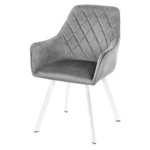 Мягкий стул-кресло Мадрид СРП-056 эмаль белая Дрим серый в Екатеринбурге