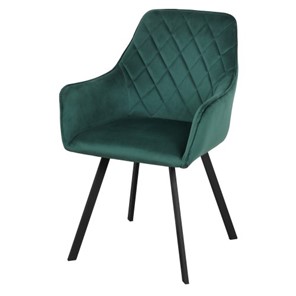 Стул-кресло Мадрид СРП-056 эмаль черная Веллюто темно-зеленый в Екатеринбурге - предосмотр