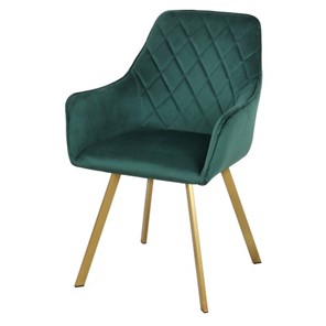 Мягкий стул-кресло Мадрид СРП-056 эмаль голд веллюто темно-зеленый в Екатеринбурге