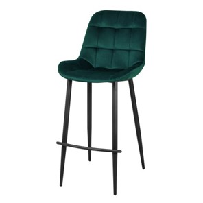 Стул-кресло Тоскана барный СРП-243 эмаль черная Веллюто темно-зеленый в Екатеринбурге