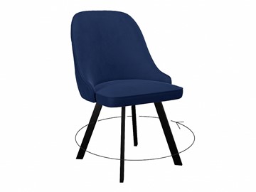Мягкий стул 266 поворотный, микровелюр K17 синий, ножки черные в Ревде - предосмотр