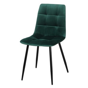 Мягкий стул Чили СРП-052 Эмаль черный Веллюто темно-зеленый в Екатеринбурге - предосмотр
