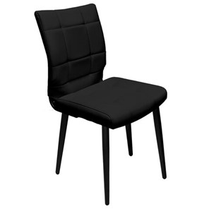Обеденный стул BRABIX "Novita CF-060", экокожа черная, каркас металлический усиленный черный, 532781 в Красноуфимске