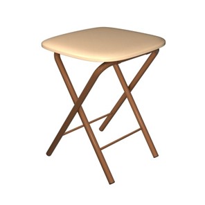 Табурет кухонный Складной СРП-013КВ (квадратное сиденье) Эмаль, бежевый/коричневый в Ирбите