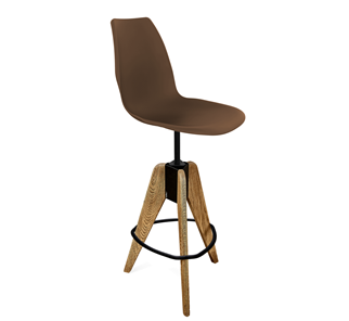 Барный стул SHT-ST29/S92 (коричневый ral 8014/брашированный коричневый/черный муар) в Артемовском