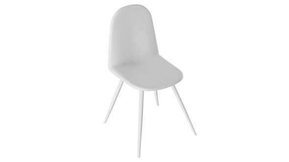 Обеденный стул Марли (конус Т3), Белый муар/Кожзам Белый в Полевском - изображение