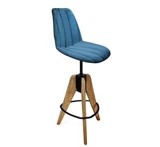 Барный стул SHT-ST29-C1/S92 (морская глубина/брашированный коричневый/черный муар) в Ревде