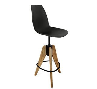 Барный стул SHT-ST29/S92 (черный/брашированный коричневый/черный муар) в Кушве