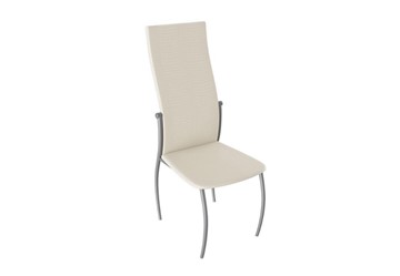 Обеденный стул Комфорт-М, цвет Эмаль Бриллиант, Бежевый Аллигатор к/з 218 (белый перламутр) в Ревде