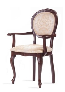 Обеденный стул Барокко с резьбой и подлокотниками (нестандартная покраска) в Первоуральске