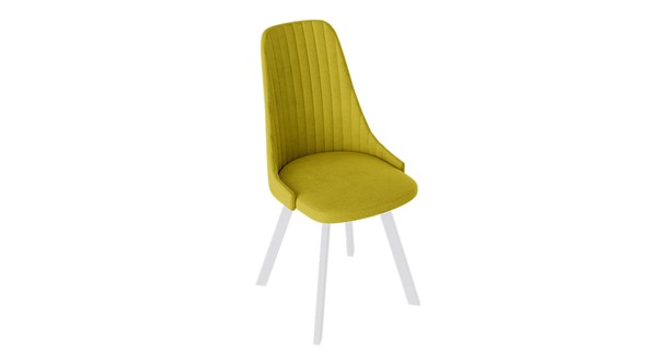 Обеденный стул Франк (паук) исп2 (Белый матовый/Микровелюр Желтый) в Ревде - изображение