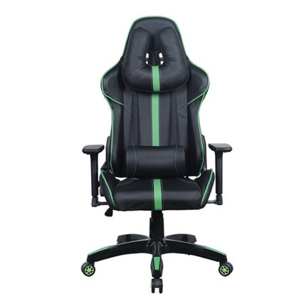 Офисное кресло Brabix GT Carbon GM-120 (две подушки, экокожа, черное/зеленое) в Екатеринбурге - изображение
