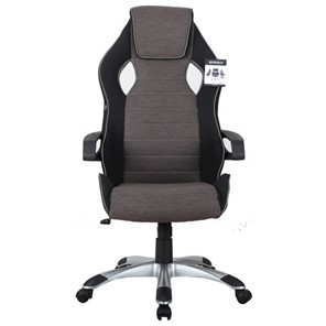 Кресло компьютерное Brabix Techno GM-002 (ткань, черное/серое, вставки белые) в Тавде