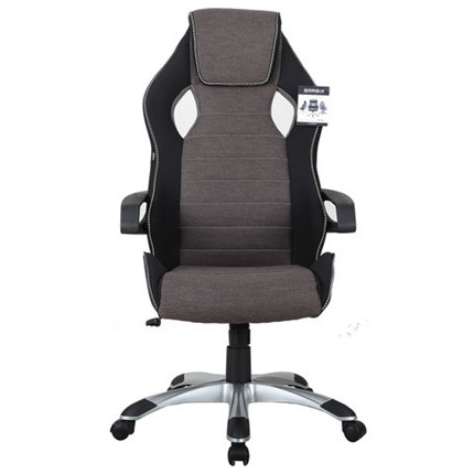 Кресло компьютерное Brabix Techno GM-002 (ткань, черное/серое, вставки белые) в Ревде - изображение