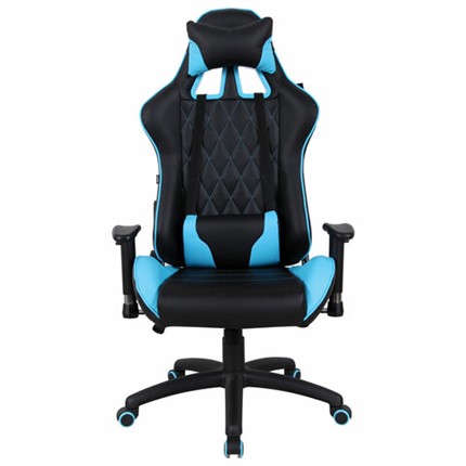 Офисное кресло Brabix GT Master GM-110 (две подушки, экокожа, черное/голубое) 531928 в Екатеринбурге - изображение