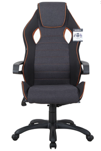 Кресло Brabix Techno Pro GM-003 (ткань, черное/серое, вставки оранжевые) в Каменске-Уральском