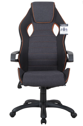 Кресло Brabix Techno Pro GM-003 (ткань, черное/серое, вставки оранжевые) в Екатеринбурге - изображение