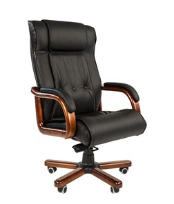 Офисное кресло CHAIRMAN 653 кожа черная в Ревде