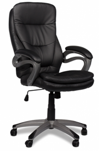 Компьютерное кресло ДамОфис J 9302 экокожа /пластик, черный в Ирбите