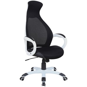 Кресло компьютерное Brabix Premium Genesis EX-517 (пластик белый, ткань/экокожа/сетка черная) 531573 в Первоуральске