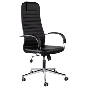 Компьютерное кресло Brabix Premium Pilot EX-610 CH (хром, кожзам, черное) 532418 в Каменске-Уральском