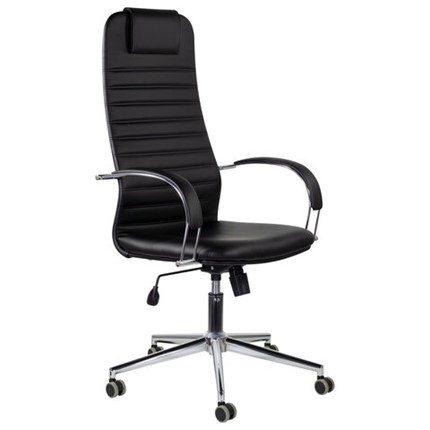 Компьютерное кресло Brabix Premium Pilot EX-610 CH (хром, кожзам, черное) 532418 в Красноуфимске - изображение