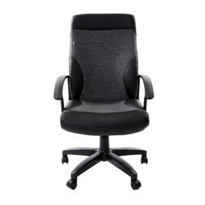 Кресло Brabix Trust EX-535 (экокожа черная, ткань серая) в Красноуфимске
