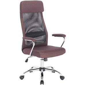 Офисное кресло Brabix Flight EX-540 (хром, ткань, сетка, коричневое) 531849 в Кушве