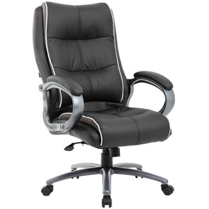 Кресло компьютерное Brabix Premium Strong HD-009 (экокожа черная, ткань серая) 531945 в Ревде