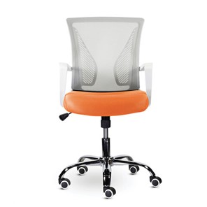 Офисное кресло Brabix Wings MG-306 (пластик белый, хром, сетка, серое/оранжевое) в Кушве