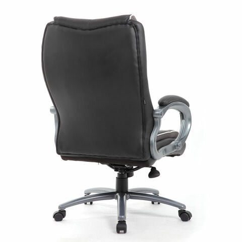 Кресло компьютерное Brabix Premium Strong HD-009 (экокожа черная, ткань серая) в Екатеринбурге - изображение 2
