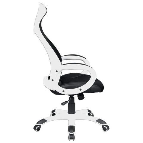 Кресло компьютерное Brabix Premium Genesis EX-517 (пластик белый, ткань/экокожа/сетка черная) в Екатеринбурге - изображение 1