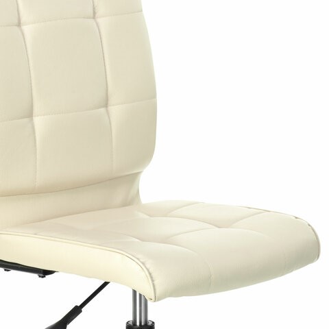 Офисное кресло Brabix Stream MG-314 (без подлокотников, пятилучие серебристое, экокожа, бежевое) 532078 в Екатеринбурге - изображение 4