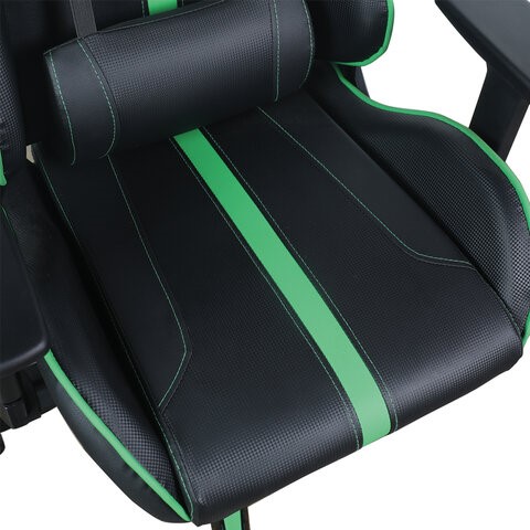 Офисное кресло Brabix GT Carbon GM-120 (две подушки, экокожа, черное/зеленое) в Екатеринбурге - изображение 7