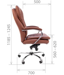 Офисное кресло CHAIRMAN 795 кожа, цвет коричневый в Екатеринбурге - предосмотр 2