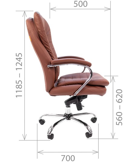 Офисное кресло CHAIRMAN 795 кожа, цвет коричневый в Екатеринбурге - изображение 2