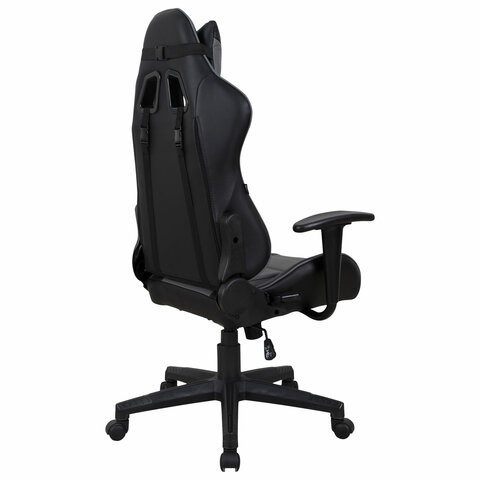 Компьютерное кресло Brabix GT Racer GM-100 (две подушки, экокожа, черное/серое) 531926 в Ревде - изображение 2