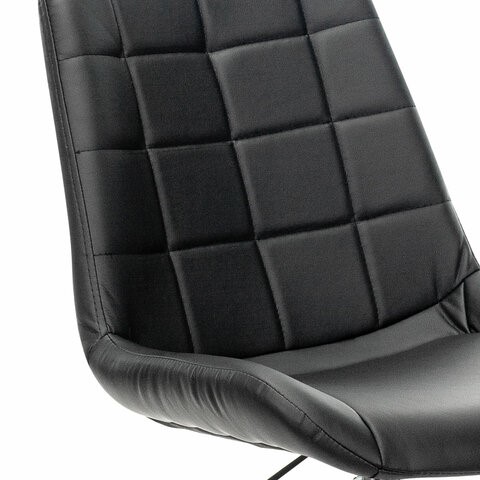 Кресло офисное Brabix Deco MG-316 (без подлокотников, пятилучие серебристое, экокожа, черное) 532080 в Екатеринбурге - изображение 4