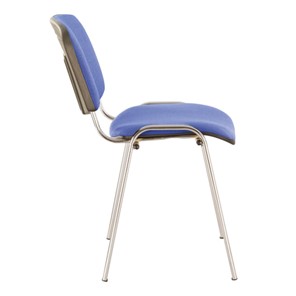 Офисный стул Brabix Iso CF-001 (хромированный каркас, ткань синяя с черным) 531422 в Новоуральске - предосмотр 1