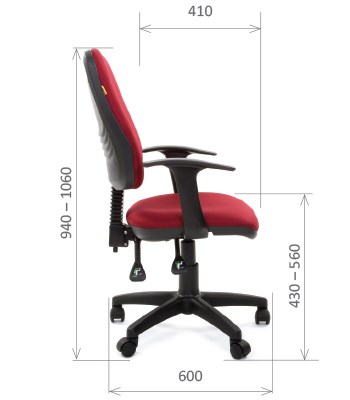 Офисное кресло CHAIRMAN 661 Ткань стандарт 15-11 красная в Екатеринбурге - изображение 2