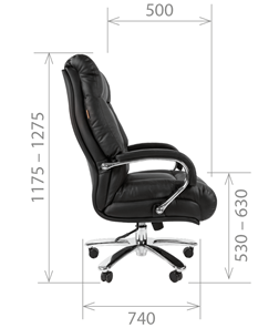 Компьютерное кресло CHAIRMAN 405 черное нат.кожа/экокожа в Кушве - предосмотр 4