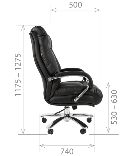 Компьютерное кресло CHAIRMAN 405 черное нат.кожа/экокожа в Богдановиче - изображение 4