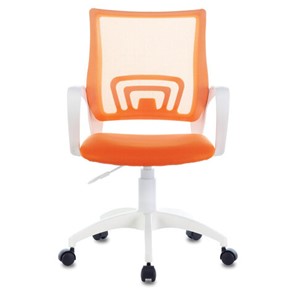 Компьютерное кресло Brabix Fly MG-396W (с подлокотниками, пластик белый, сетка, оранжевое) 532401 в Первоуральске - предосмотр 1