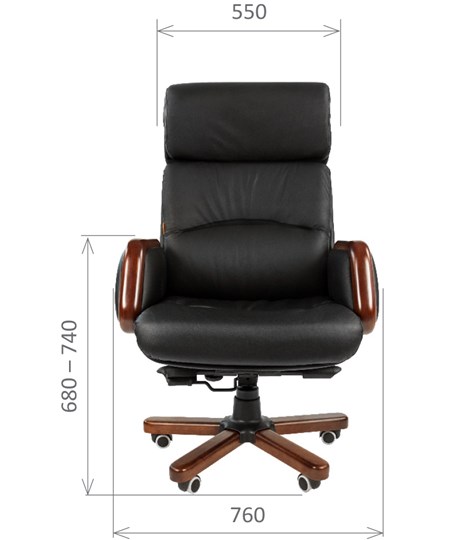 Кресло CHAIRMAN 417 кожа черная в Красноуфимске - изображение 1