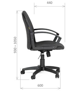 Кресло офисное CHAIRMAN 681 Ткань C-3 черное в Красноуфимске - предосмотр 2