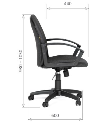 Кресло офисное CHAIRMAN 681 Ткань C-3 черное в Новоуральске - изображение 2