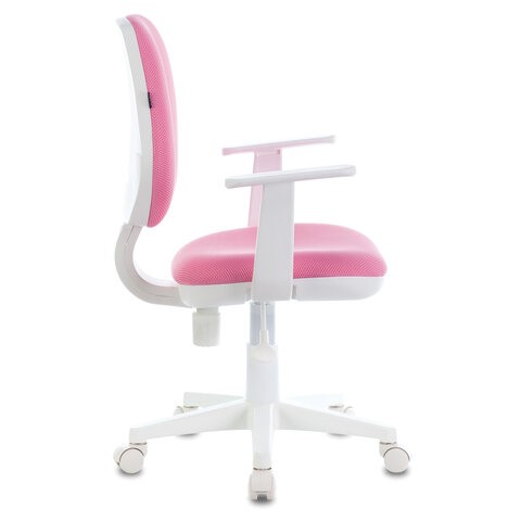 Компьютерное кресло Brabix Fancy MG-201W (с подлокотниками, пластик белый, розовое) 532409 в Красноуфимске - изображение 1