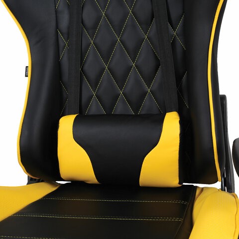 Кресло Brabix GT Master GM-110 (две подушки, экокожа, черное/желтое) в Екатеринбурге - изображение 7