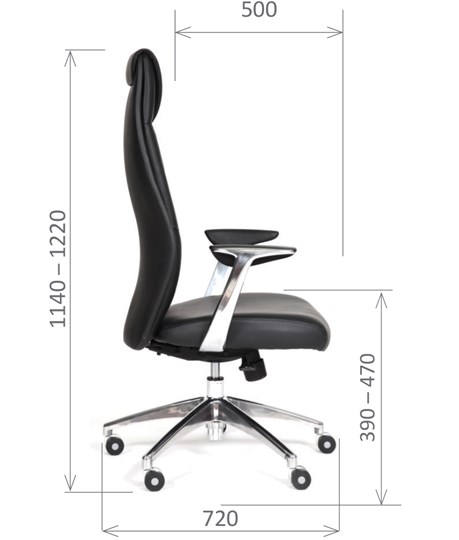 Кресло CHAIRMAN Vista Экокожа премиум черная в Кушве - изображение 2